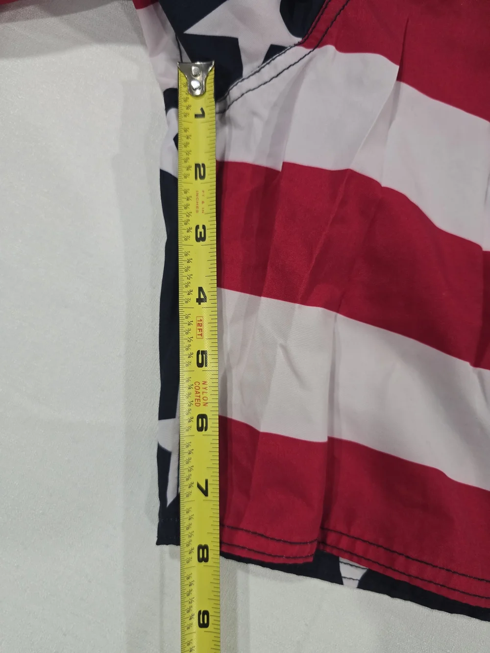 Faded Glory Red, White & Blue Star Stripe Swim Shorts Size Large (36-38)